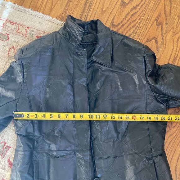 Wilda New York USA Genuine Black Leather Fully Lined Coat Women’s Size Large New - Picture 14 of 15